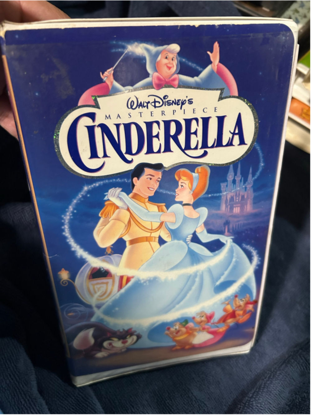 Walt Disney Cinderella VHS Movie Standard One Size Blue Gold